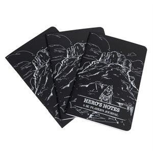 Hero's Notes - A 5E Player's Journal: Black (3 Pack)