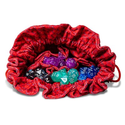 Dice Bag: Dragon Storm: Velvet Compartment Dice Bag: Red Dragon Scales