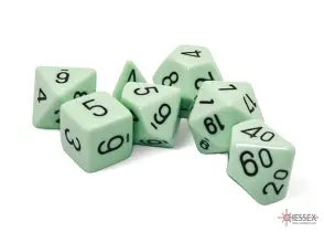 Opaque: Chessex Pastel Green/Black Polyhedral 7-Dice Set