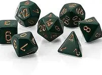 Opaque: Chessex Dusty Green/Copper Polyhedral 7-Dice Set