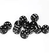 Chessex Opaque16mm d6 Black/White Dice Block™ (12 dice)