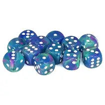 Chessex Festive Waterlily/White Dice Block (12 dice)