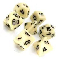 Opaque: Chessex Ivory/ Black Polyhedral 7-Dice Set