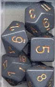 Opaque: Chessex Dark Grey/Copper Polyhedral 7-Dice Set
