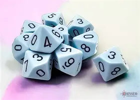 Opaque: Chessex Pastel Blue/Black Polyhedral 7-Dice Set