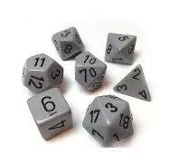 Opaque: Chessex Pastel Grey/Black Polyhedral 7-Dice Set