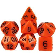 Opaque: Chessex Orange/Black 7Pc Polyhedral Dice Set