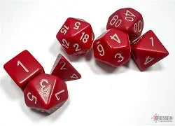 Opaque: Chessex Red/ White7Pc Polyhedral Dice Set