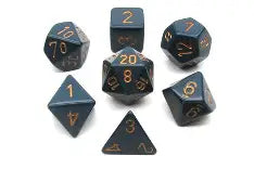 Opaque: Chessex Dusty Blue/Copper Polyhedral 7-Dice Set