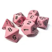 Opaque: Chessex Pastel Pink/Black Polyhedral 7-Dice Set