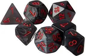Opaque: Chessex Black/Red Polyhedral 7-Dice Set