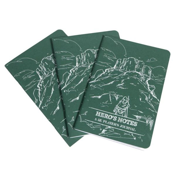 Hero's Notes - A 5E Player's Journal: Green (3 Pack)