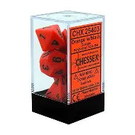 Opaque: Chessex Orange/Black 7Pc Polyhedral Dice Set