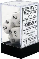 Opaque: Chessex White/Black Polyhedral 7-Dice Set