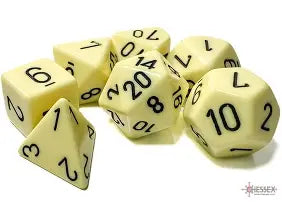 Opaque: Chessex Pastel Yellow/ Black Polyhedral 7-Dice Set