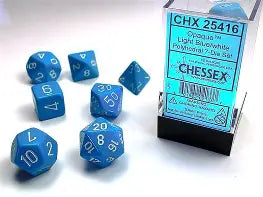 Opaque: Chessex Pastel Light Blue/White Polyhedral 7-Dice Set
