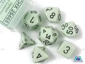 Opaque: Chessex Pastel Green/Black Polyhedral 7-Dice Set