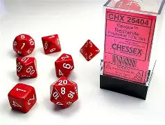Opaque: Chessex Red/ White7Pc Polyhedral Dice Set