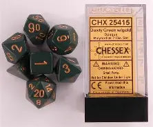 Opaque: Chessex Dusty Green/Copper Polyhedral 7-Dice Set