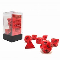 Opaque: Chessex Red/black 7Pc Polyhedral Dice Set