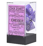 Opaque: Chessex Purple/White Polyhedral 7-Dice Set